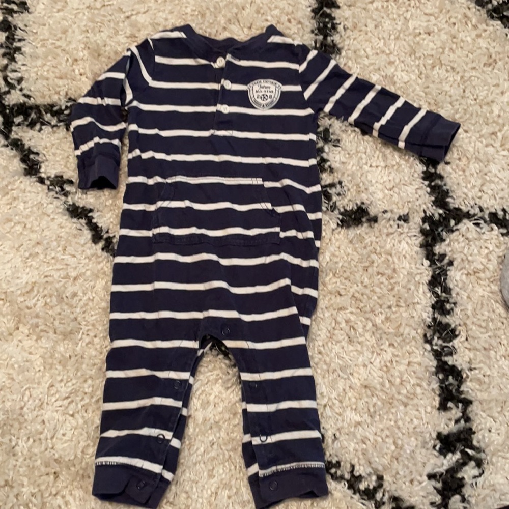 Boys striped long serve romper